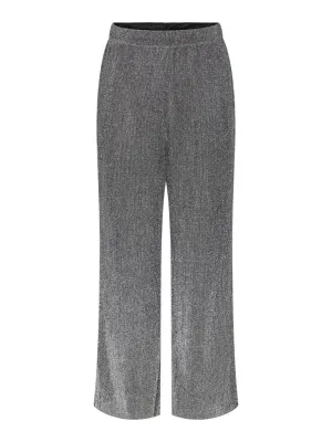 Roya High Waist Trousers - Metallic Silver Mink